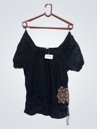 3 suisses schwarzes Top mit Stickerei
