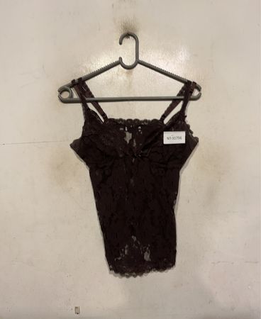 Braune Spitze-Trägertop mit NT-31756-Tag