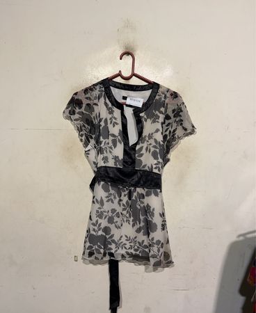 SILKLAND Bluse mit floralem Druck und Gürtel