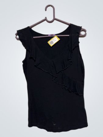 Zoul Black Ruffle Tank Top