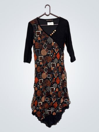 La mode est à vous Damen asymmetrisches gemustertes Kleid