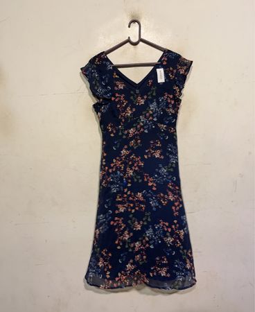 Navy Blumendruckkleid