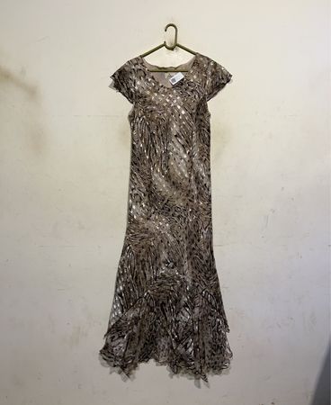 Aver Collection Damen gemustertes Maxi-Kleid