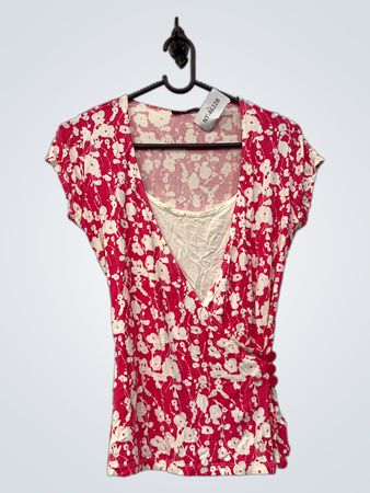 Dunnes Stores Pink Floral Print Wrap Top