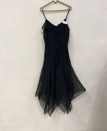 Marks & Spencer Schwarz Rüschentop Kleid