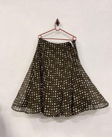 Reserved City Line Polka Dot Midirock