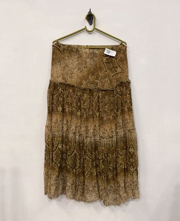 Gestufter Paisley-Print-Midi-Rock