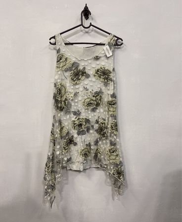 Durchsichtiges Floral-Print-Trägertop