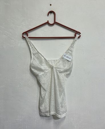 Weißes Spitzen-Camisole NT-40518