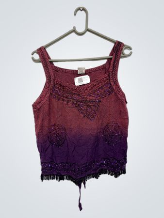 Coconut Lane Ombre Beaded Tank Top
