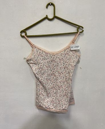 Floraler Druck-Camisole mit Spitzenbesatz