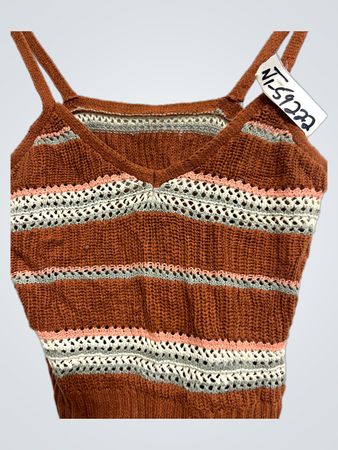 Gestreiftes braunes Strick-Top