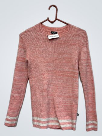 Bag Jeans Pink Melange Strickpullover mit Streifen
