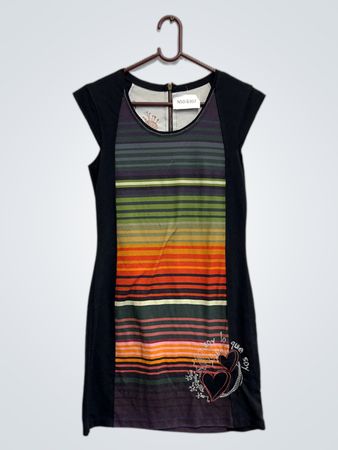 Desigual Gestreiftes Kleid mit Herzen
