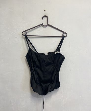 Schwarzes Korsett-Top