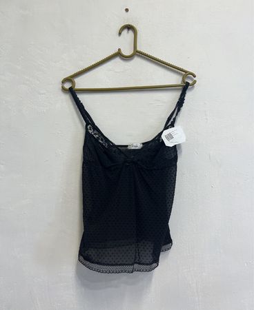 Etam Schwarzes Spitzen-Trim Cami Top