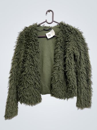 Grüne Kunstfelljacke