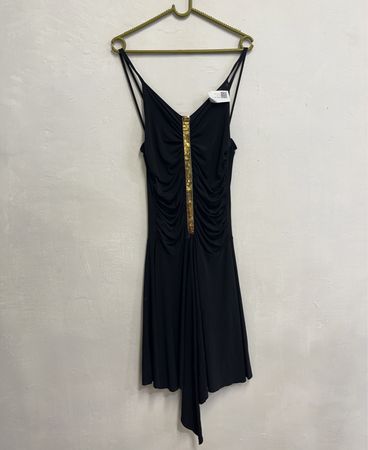 LULYK New York City Schwarzes gerafftes mit Pailletten verziertes Kleid