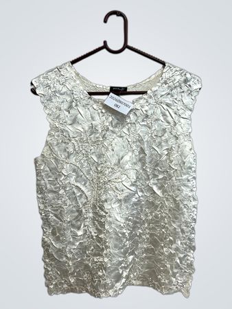 Molly-Jo White Textured Ärmelloses Top
