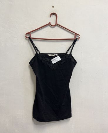 Schwarz Spitzenbesatz Cami