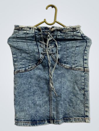 Bardot Denim Corset Top