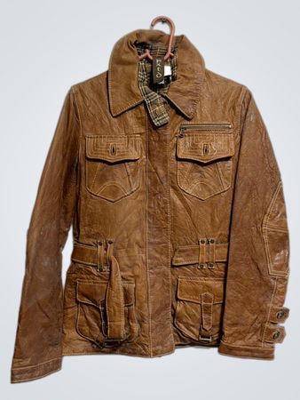 EXTO Braune Lederjacke