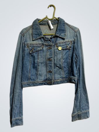 Denimjacke mit Blumenapplikation