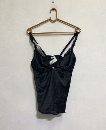 Schwarzes Spitzen-Cami-Top