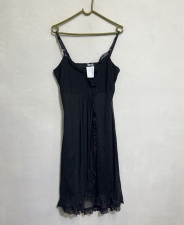 VILA CLOTHES Schwarzes Slipkleid mit Spitze