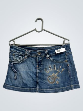 Denimrock mit "CRAZY" Grafik