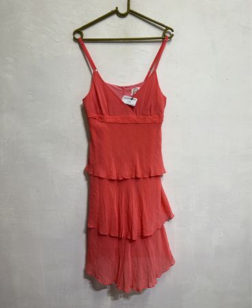 Zyga Coral Schicht Kleid mit Spaghetti-Trägern