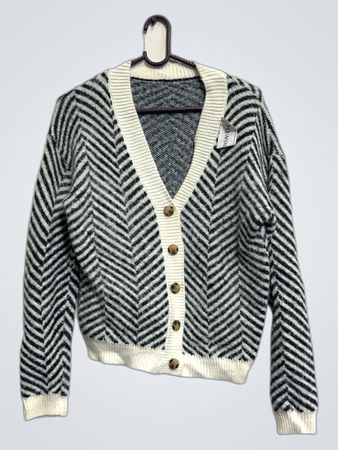 Karierter Strickcardigan