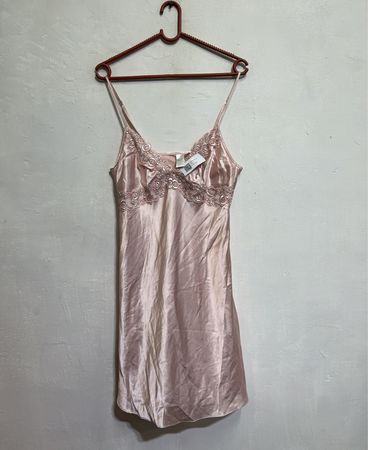 She She Pink Lace Trim Slip Dress