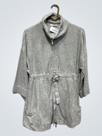 Etam Graue Velours Zip-Up Jacke