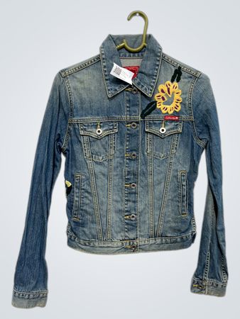 Lucky Brand bestickte Jeansjacke