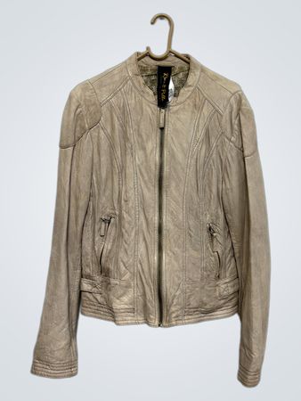 Rino & Pelle Luxury Collection Beige Leather Jacket
