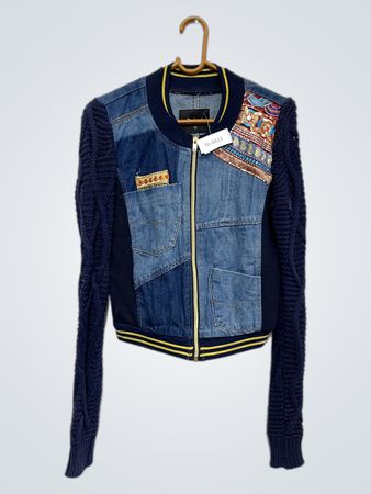 Desigual Patchwork Denim Bomberjacke