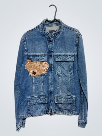 Jakes Jeansjacke mit Blumenpatch