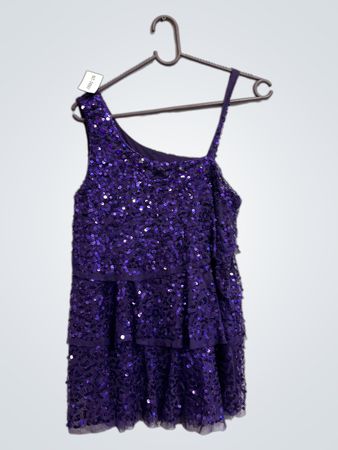 Violettes Pailletten-Ein-Schulter-Stufen-Kleid