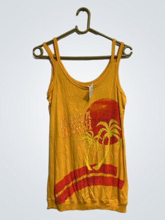 ALCOTT Gelbes Tanktop mit Palmenmotiv