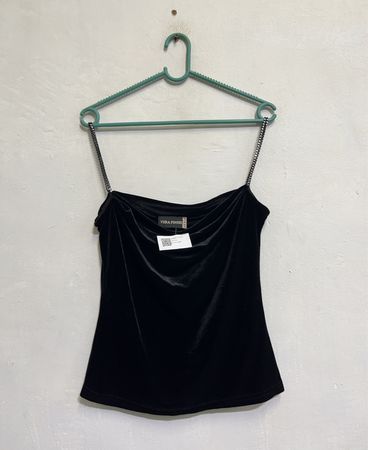 VERA FINZZI PARIS Schwarzes Samt-Cami-Top