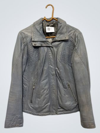 MILESTONE Graue Lederjacke