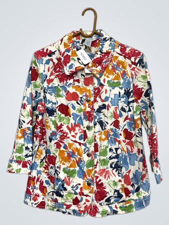 City Blues by Koret Damen Größe S 98% Baumwolle 2% Elasthan Blumenmuster Jacke