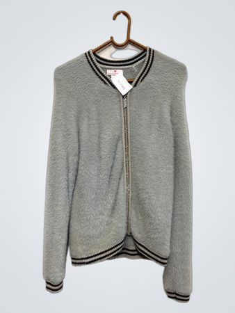 LULURAINBOW Fuzzy Zip-Up Cardigan