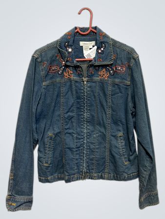 Coldwater Creek Bestickte Jeansjacke