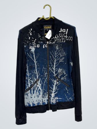 ADORE Jacket with Blue and Black Graphic Print