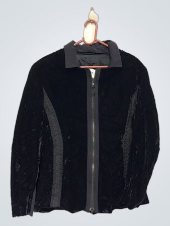 LAND'S END Schwarze Samtjacket