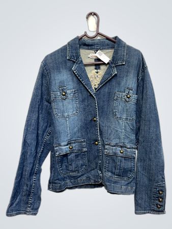 Georges Franck Jeansjacke mit verziertem Rücken
