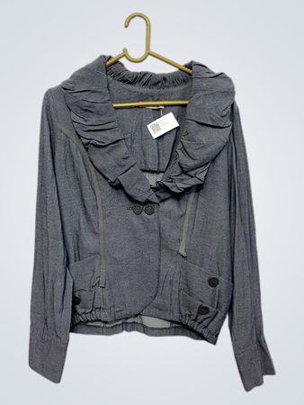 Mascara Graue Rüschensaumjacke