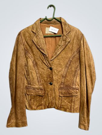 Brauner Kunstlederblazer